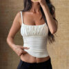 Women's Cropped Tank Top With Straps Solid-color Top