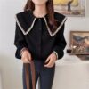Relaxed-fit Doll-collar Blouse For Women Featuring A Casual Fit Inspired By Designer Styles