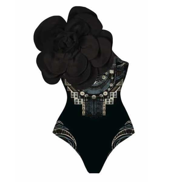 One-piece Swimsuit Flower Set Women