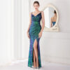 Sequined Fishtail Event Banquet Car Model Etiquette Evening Dress
