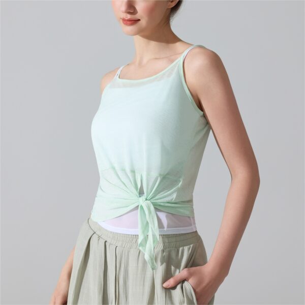 Yoga Sweat-Absorbing Breathable Sleeveless Slit Sports Camisole