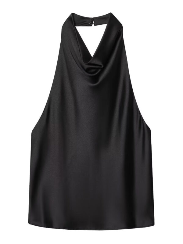 Womens Silk Satin Elegant Halterneck Tank Top