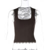 New Winter Fashionable Patchwork Sexy Slim-Fit Tank Top