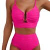 Bikini V-neck Hollow Swimsuit High Waist Women