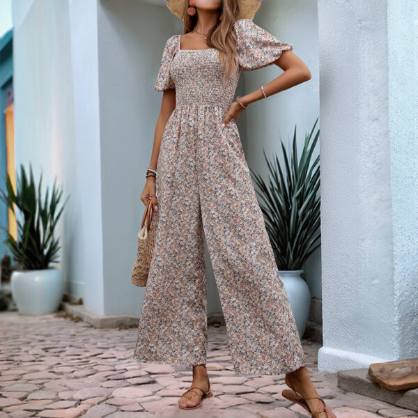 bce8effb-1cb1-4281-8fce-860699639008.jpg Square Collar Puff Sleeve Vacation Style Floral Jumpsuit
