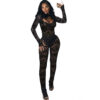 bd2f7d96-a554-4ca9-b095-08bd2330d8b1.jpg Fashion Solid Color Lace See-through Hollow Out Stitching Slim Fit Sexy