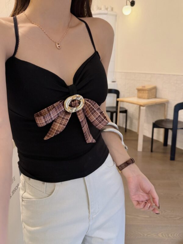 bfb8be01-fac1-4f7d-a7a1-74e5a8a47dbb.jpg Womens Fashionable Bow-Knot Slim-Fit Halter Neck Camisole