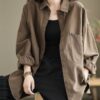 Womens Casual Loose-fitting Long-sleeve Blouse