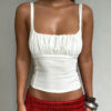 Women's Cropped Tank Top With Straps Solid-color Top