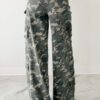 Green Camo Cargo Wide Leg Pants