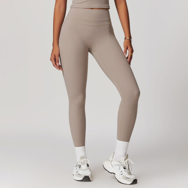 Sanding Tight High Waist Yoga Pants Belly Contracting Hip Raise Fitness Pants
