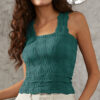 Women's Pleated Figure-flattering Square-neck Camisole