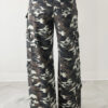 Green Camo Cargo Wide Leg Pants