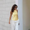 Womens Silk Satin Elegant Halterneck Tank Top