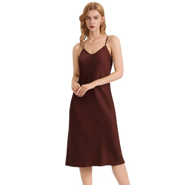 Solid Color Minimalist Satin Chiffon Pajamas For Women Camisole Nightgown And Loungewear