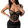 Contrast-color Padded Underwire Bra Vest