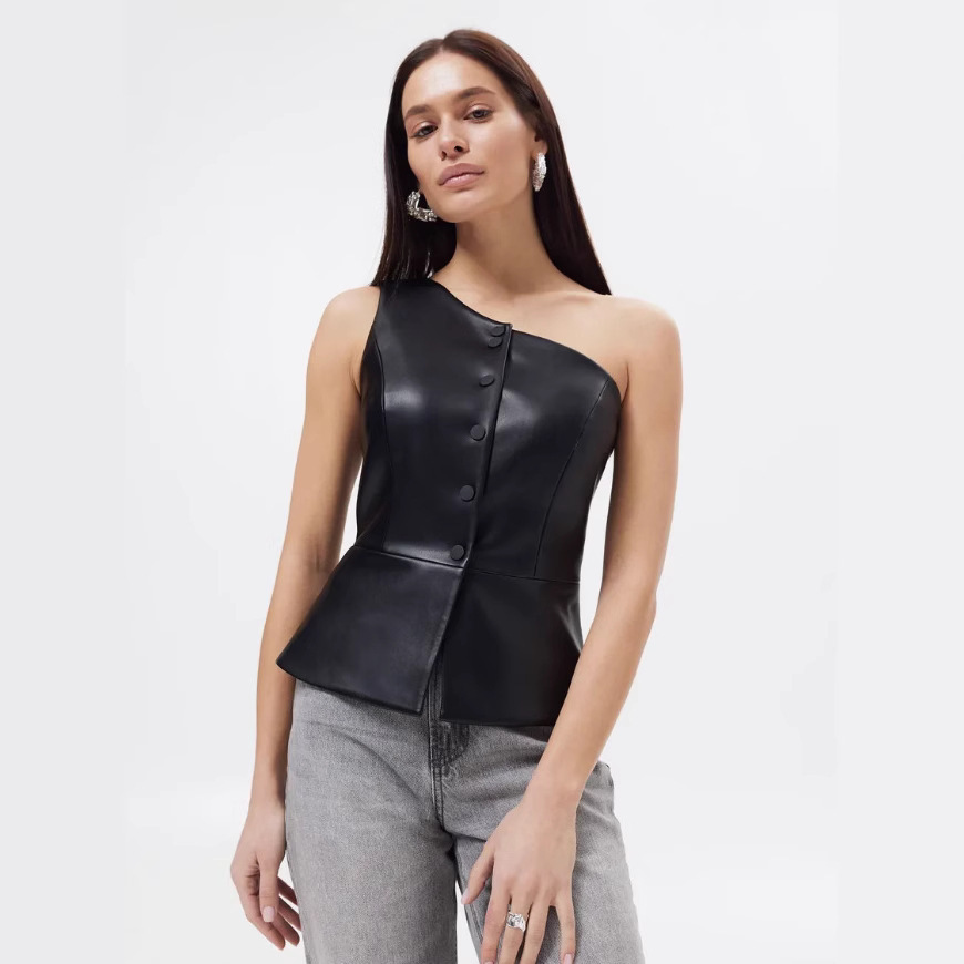 womens-single-breasted-short-asymmetric-shoulder-off-shoulder-vest
