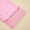 Pink Eyelash Floral Lace Patchwork Half Sleeve Oversize Tee