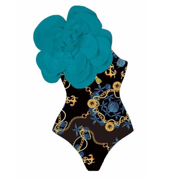 One-piece Swimsuit Flower Set Women