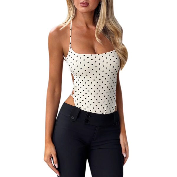 New Polka-dot Sexy Sassy Backless Bodysuit
