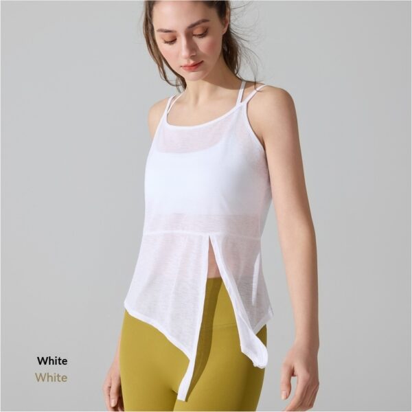 Yoga Sweat-Absorbing Breathable Sleeveless Slit Sports Camisole