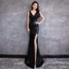 Red Deep V-neck Evening Dress Bar Nightclub Miss KTV Uniform Net Celebrity Female Anchor Dress Car Model Costume