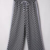 99128541-de145be8b357c419.jpg White Checkerboard Drawstring Waist Casual Pants