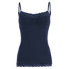 Lace-patchwork Buttoned Small V-neck Camisole