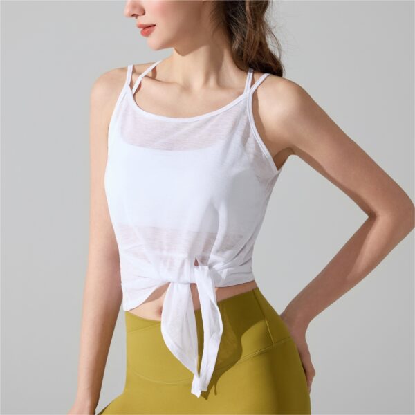 Yoga Sweat-Absorbing Breathable Sleeveless Slit Sports Camisole