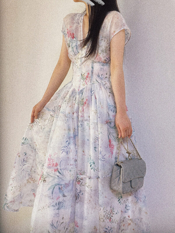 Fairy Model Dress Waist V-neck Delicate