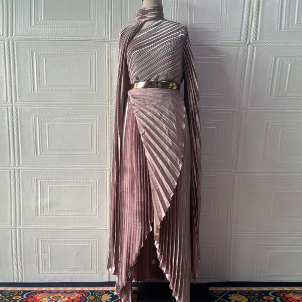 Shawl Split Graceful Formal Belt Dress
