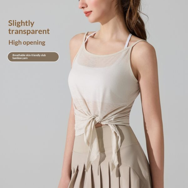 Yoga Sweat-Absorbing Breathable Sleeveless Slit Sports Camisole