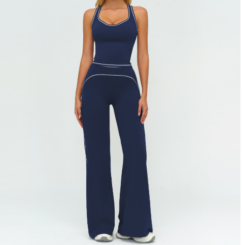 ed05499f-959d-489b-954c-48a75e502ba2.jpg Womens Yoga Set V-neck Sleeveless Tops And Slim Straight Pants Summer Gym Sports Clothing