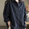 Womens Casual Loose-fitting Long-sleeve Blouse