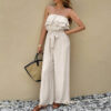 f1ef8394-1da9-4cec-ab5c-9a4579d88e30.jpg Women's Summer Sleeveless Tube Top Jumpsuit Ruffled Tied Jumpsuit