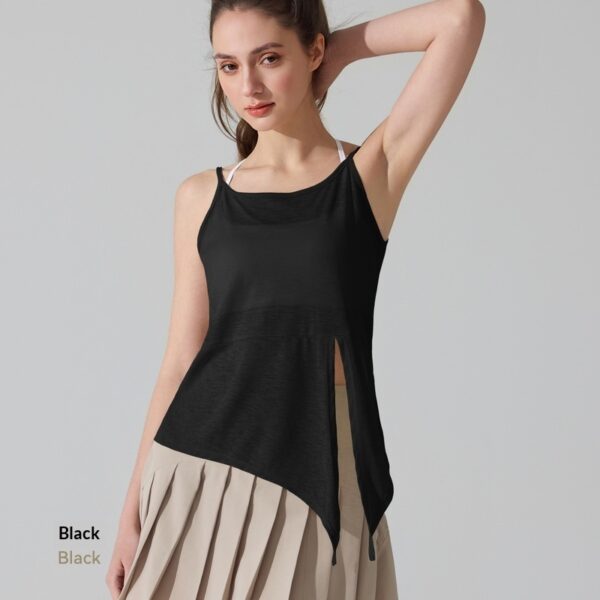 Yoga Sweat-Absorbing Breathable Sleeveless Slit Sports Camisole