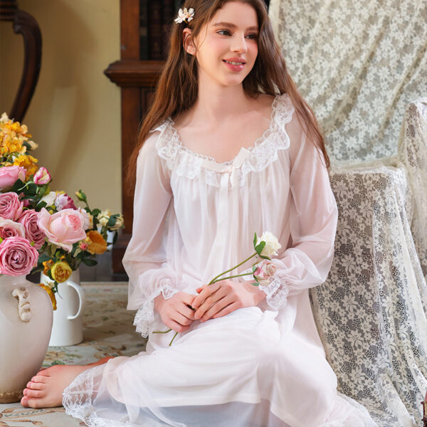 Womens SpringAutumn Loungewear Princess-Style Pajamas With Long Sleeves For Women