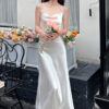 Acetate Strap Fairy Satin Sleeveless Dress Formal Dress