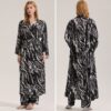 Leopard Print Satin Pajamas For Women Single Robe Style Nightgown Loungewear