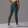 Brushed V Waist Pleated Solid Color Yoga Pants