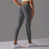 Brushed V Waist Pleated Solid Color Yoga Pants