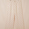 White Polka Dot Print Patched Pocket Loose Pants