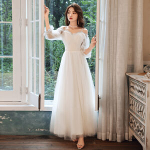 Banquet Evening Dress Princess Strap Yellow Forest Style