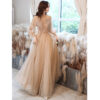 Women's Fashion Champagne Evening Dress