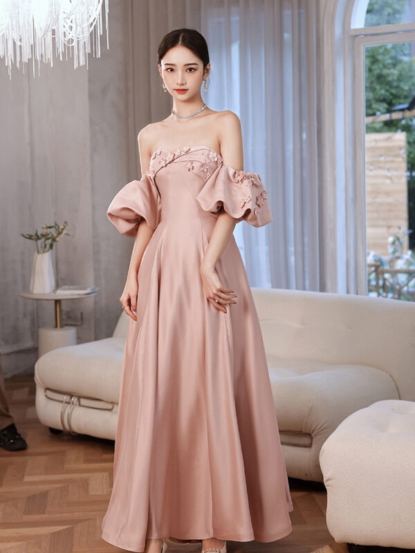 Tube Top Ladies Banquet Long Host Art Examination Evening Dress