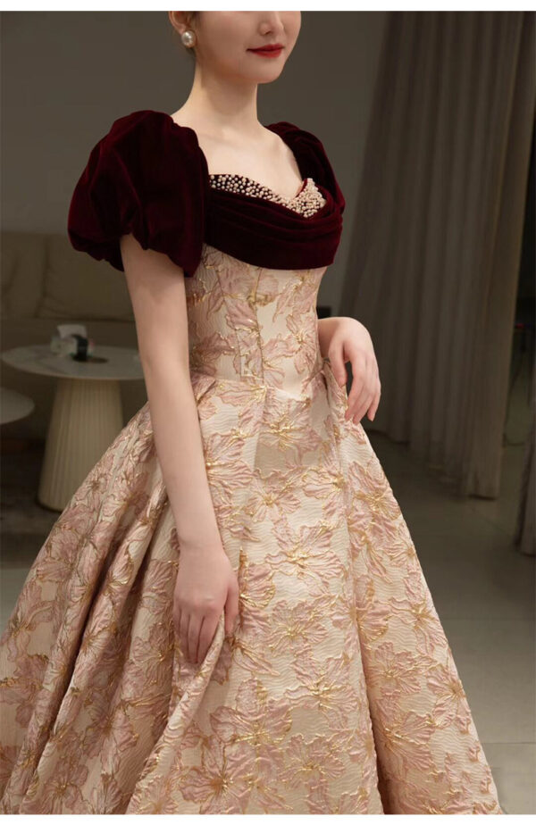 Summer Red French Engagement Off-shoulder Fashion Runway Banquet Evening Dress
