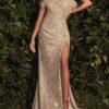 Women's New Banquet Side Sequin Evening Dress