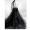 Black Lace Slimming Elegant Catwalk Banquet Evening Dress