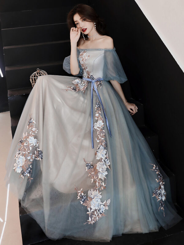 Evening Dress Skirt Female Spring Banquet Noble Fairy Temperament Elegant One Shoulder
