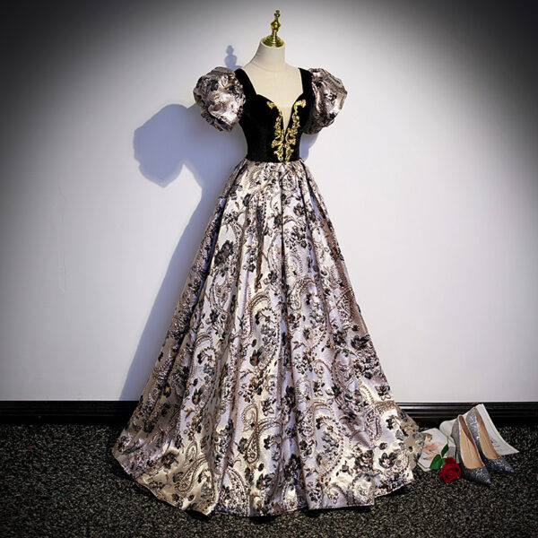 Puff Sleeve Princess Evening Dress Women's Banquet Costume